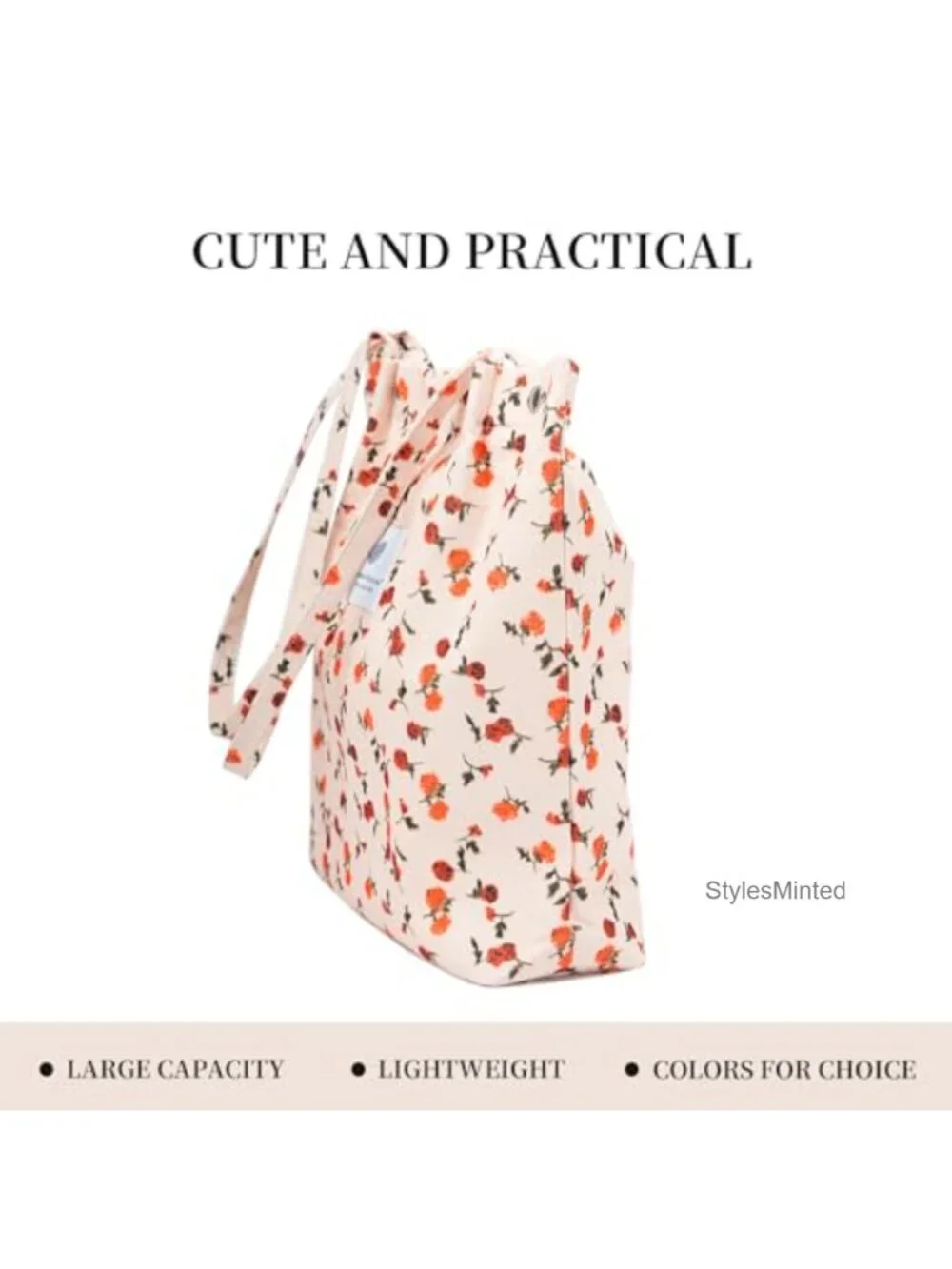 Corduroy Tote Bag for Women Shoulder Bag with Inner Pocket Work Beach Travel